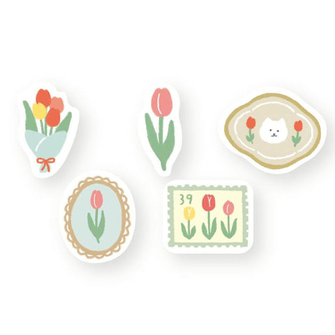 Furukawa Paper Flake Stickers - Fluffy Tulip