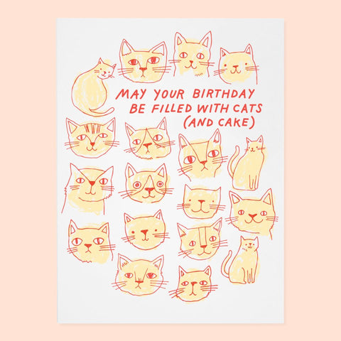 Cats and Cake Birthday Card