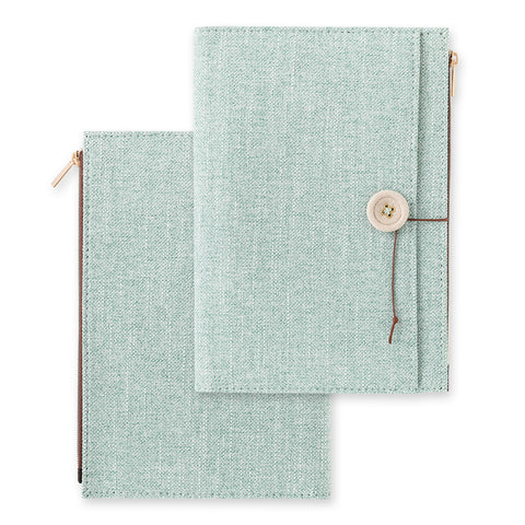 Yuru Log Notebook Cover - Cloth Light Blue - B6