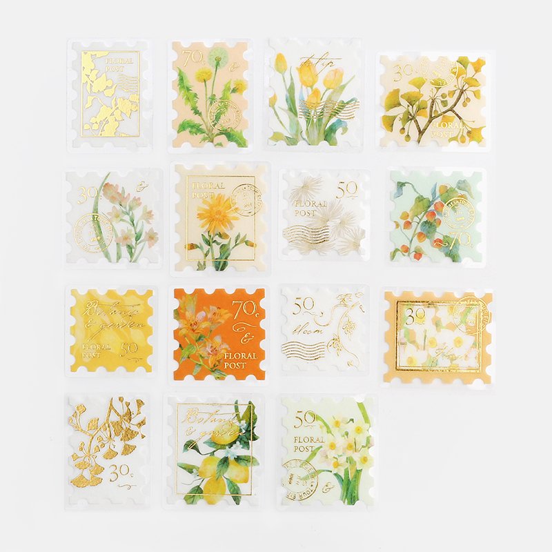 BGM Deco Sticker - Post Office - Botanical Illustration - Yellow