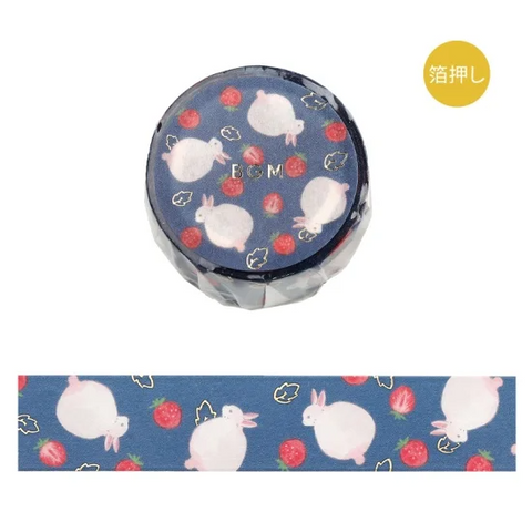 BGM Washi Tape - Rabbit World - Strawberry Daifuku