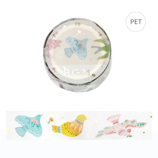 BGM Clear Tape - Foil Stamping Life - Bird Embroidery