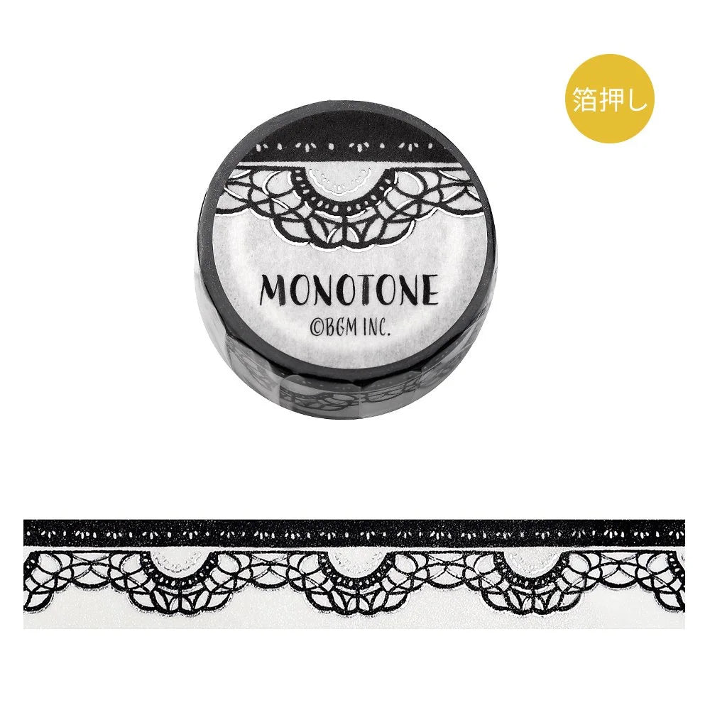 BGM Washi Tape - Foil Stamping Life - Monotone Lace