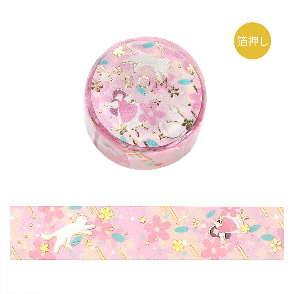 BGM Washi Tape - Foil Stamping - Flower Story - Peach Blossom