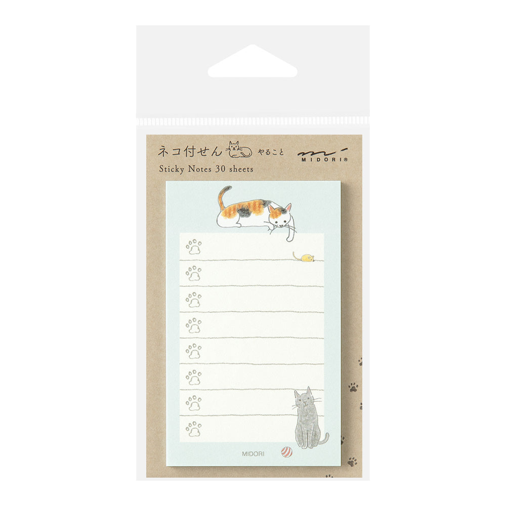 Midori To-do Sticky Notes - Cat - Green