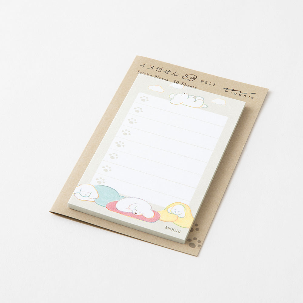 Midori To-do Sticky Notes - Dog - Gray