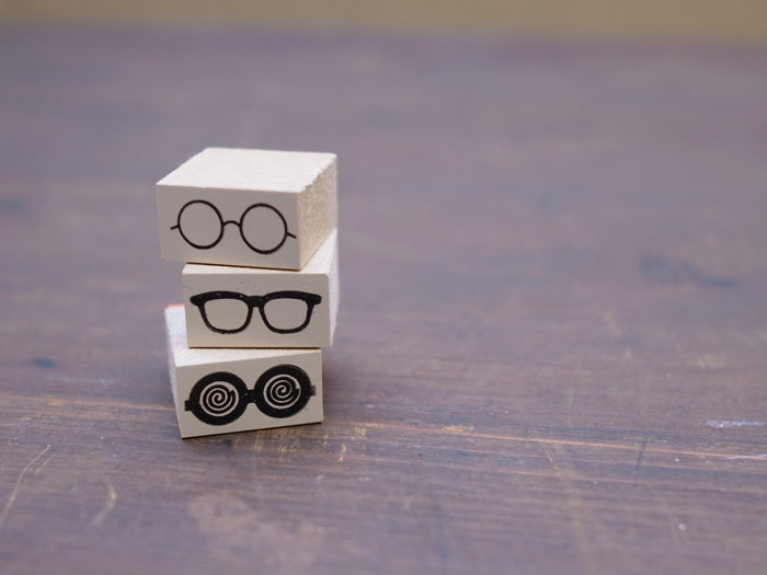 36 Sublo Wooden Rubber Stamp - Glasses - In-store Only