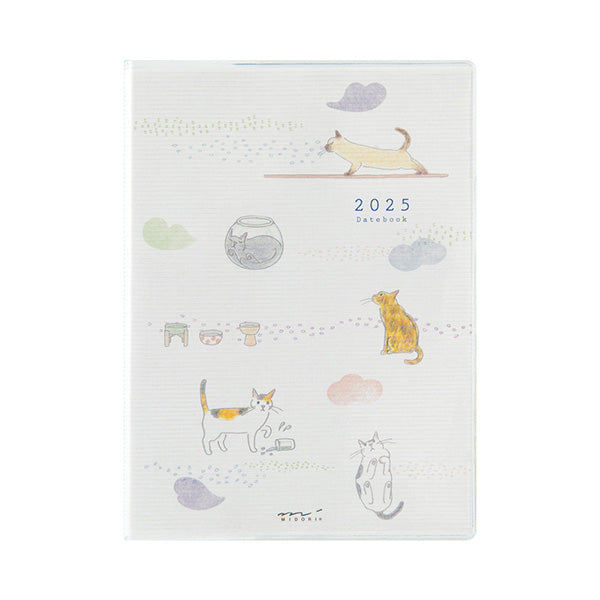 Midori Pocket Diary 2025 - Cat - A6