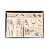 Midori Ojisan 30th Anniversary Wooden Stamp - Set A