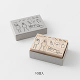 Midori Ojisan 30th Anniversary Wooden Stamp - Set A