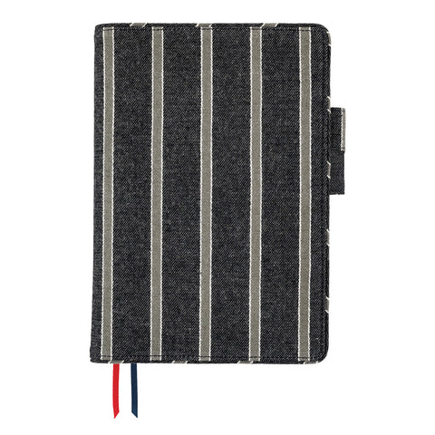 Hobonichi Cousin Cover 2025 - Lined Fabric: Twill (Navy x Gray) - A5