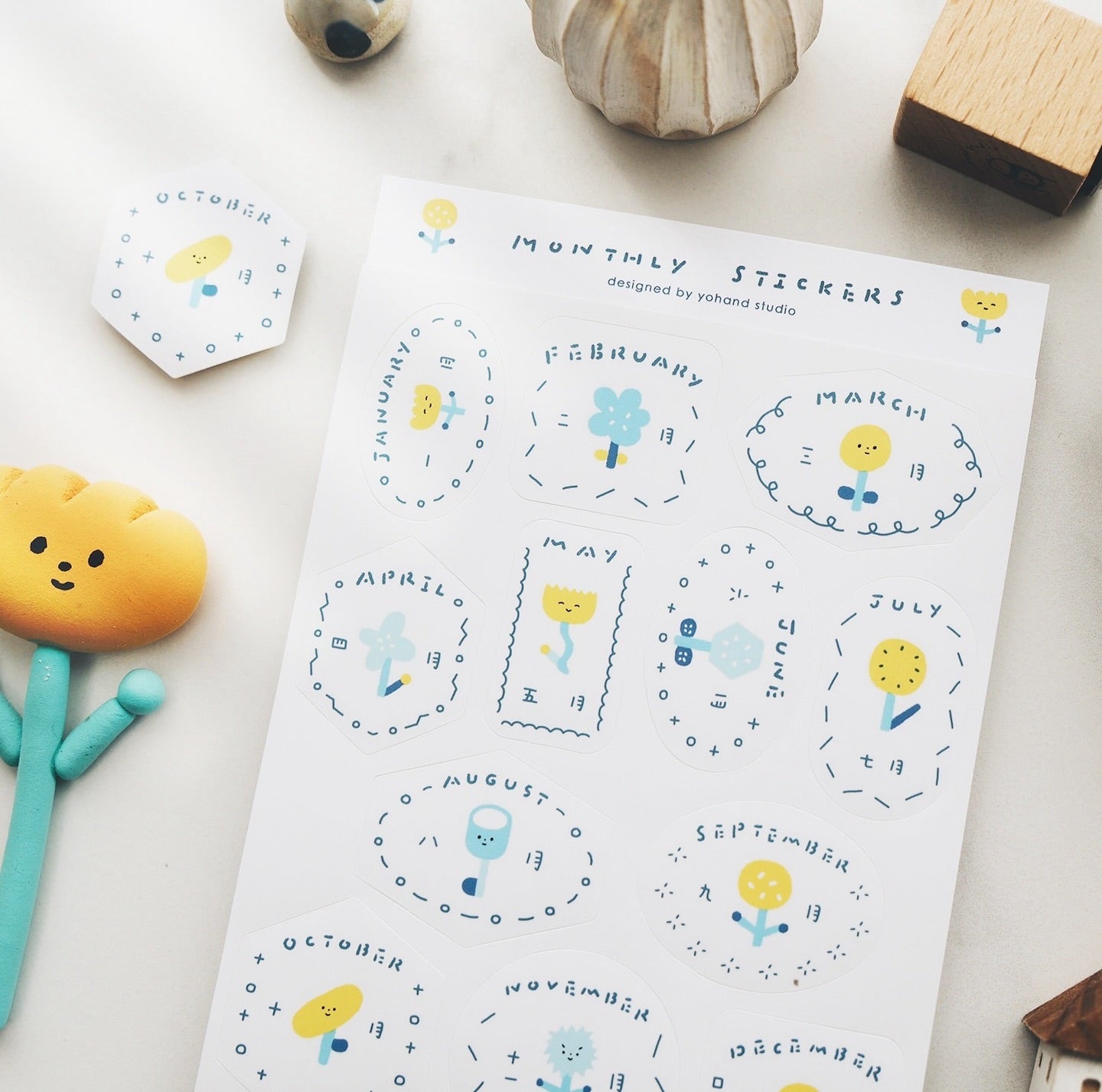 Yohand Studio Monthly Stickers - Flower