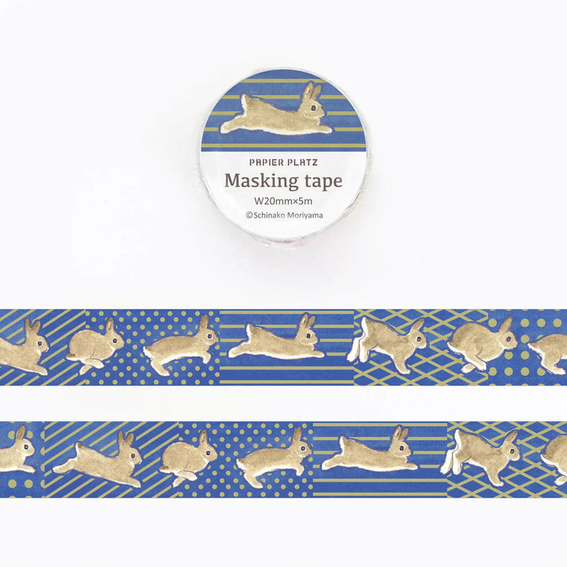 Papier Platz x Shinako Moriyama - Running Rabbit Masking Tape