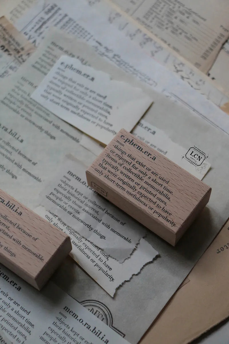 LCN Wooden Rubber Stamp - Word: Ephemera