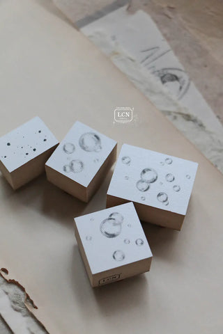 LCN Wooden Rubber Stamp Set - Bubbles