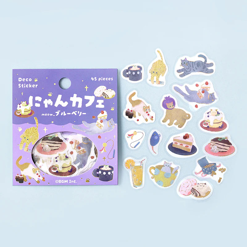 BGM Flake Sticker - Nyan Cafe - Blueberry