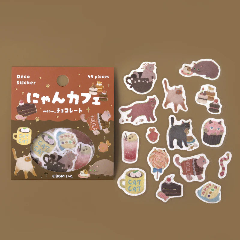 BGM Flake Sticker - Nyan Cafe - Chocolate