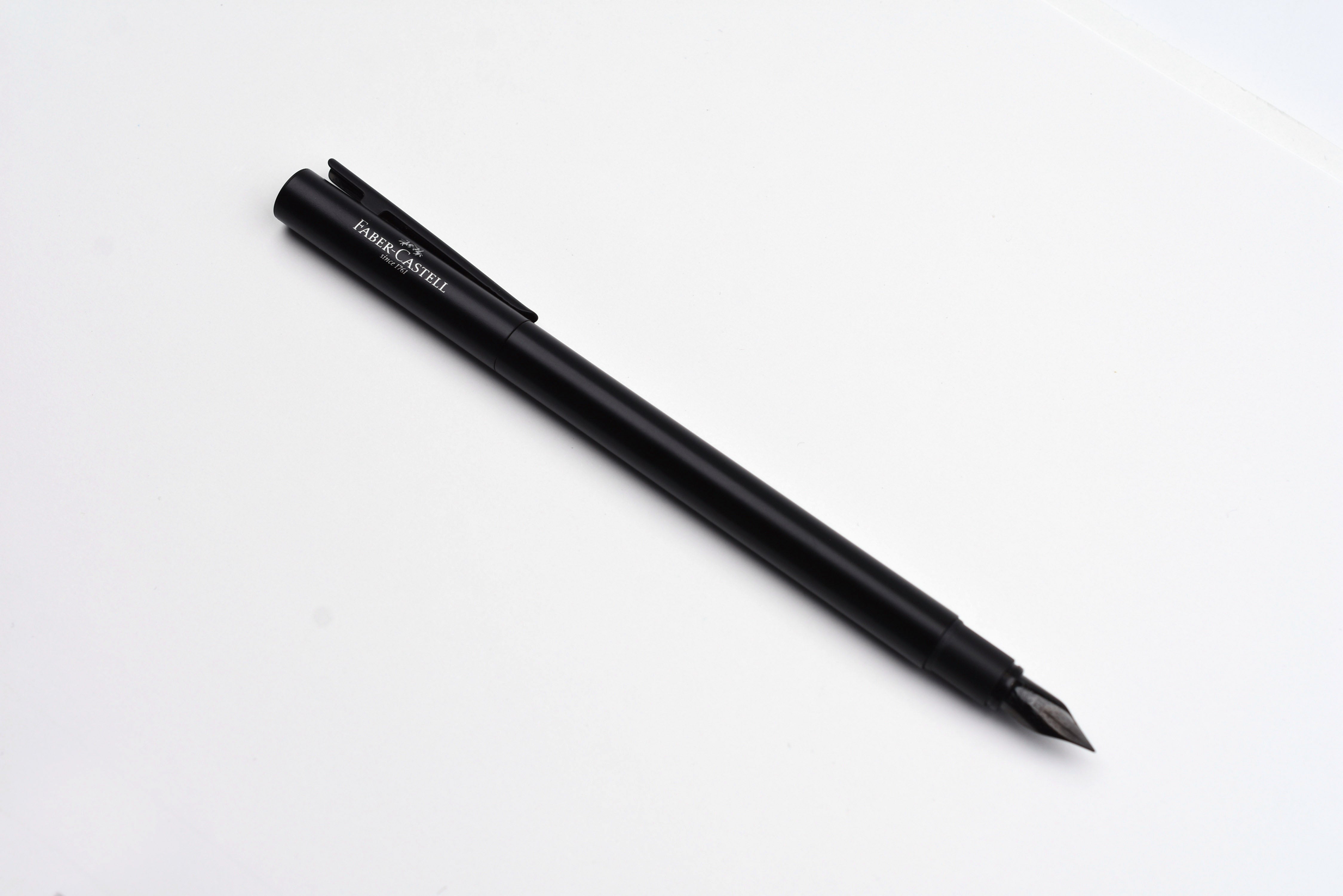 Faber-Castell - Design Neo Slim Fountain Pen - Black Matte & Matte Black Chrome