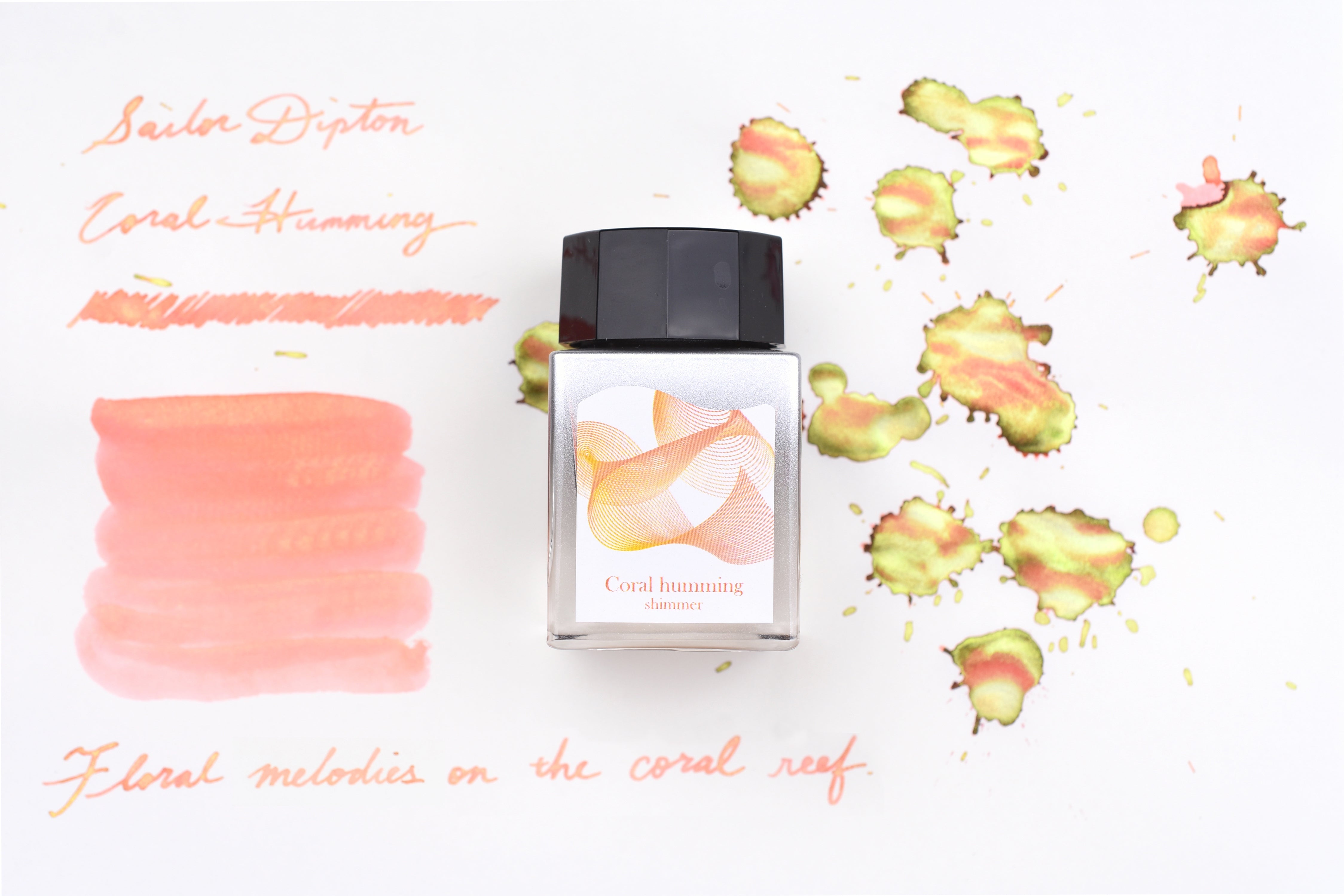 Sailor Dipton Shimmering Ink - Coral humming - 20mL Bottle