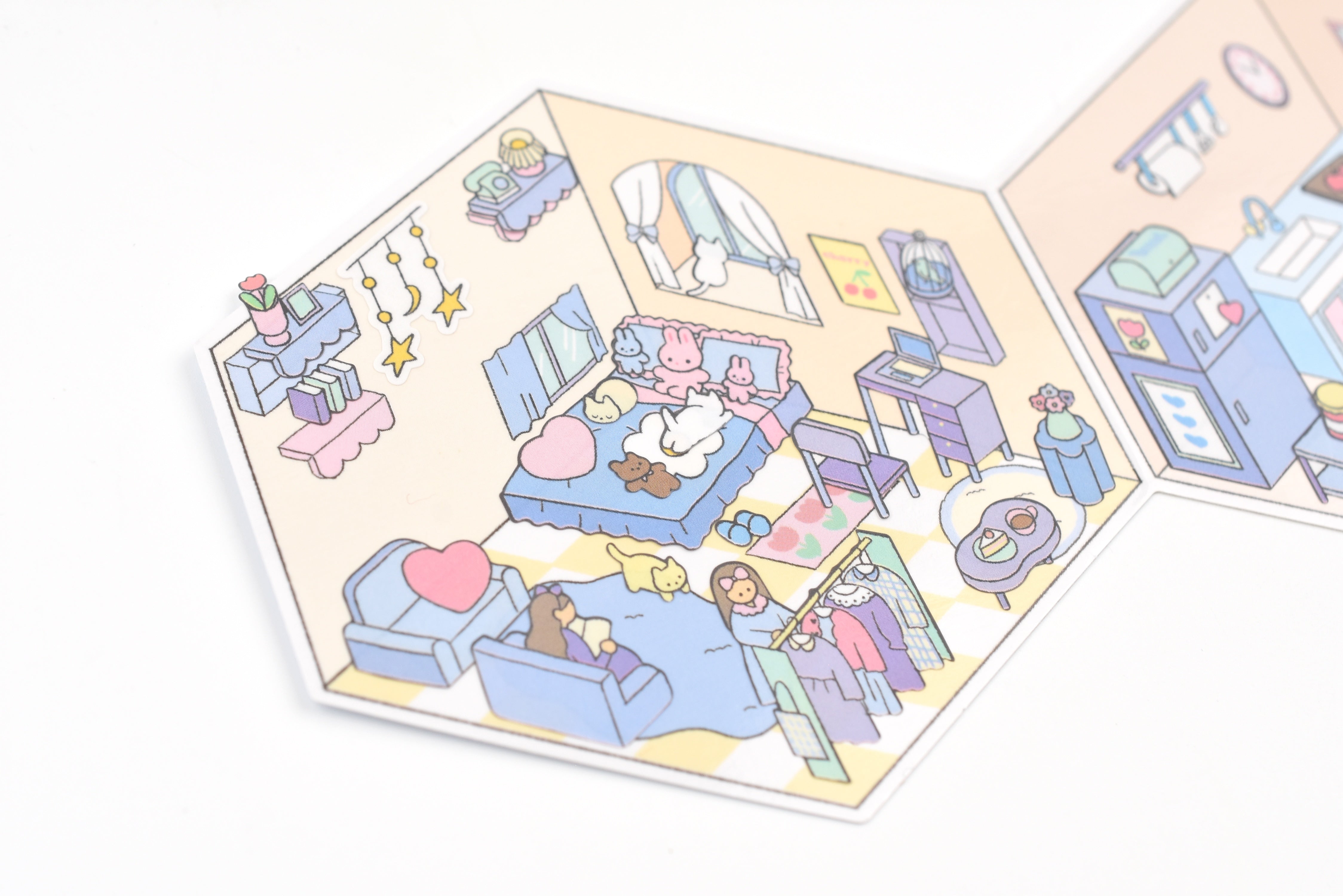 Kamio Room Decoration Sticker Sheet - Small World - Colorful Room