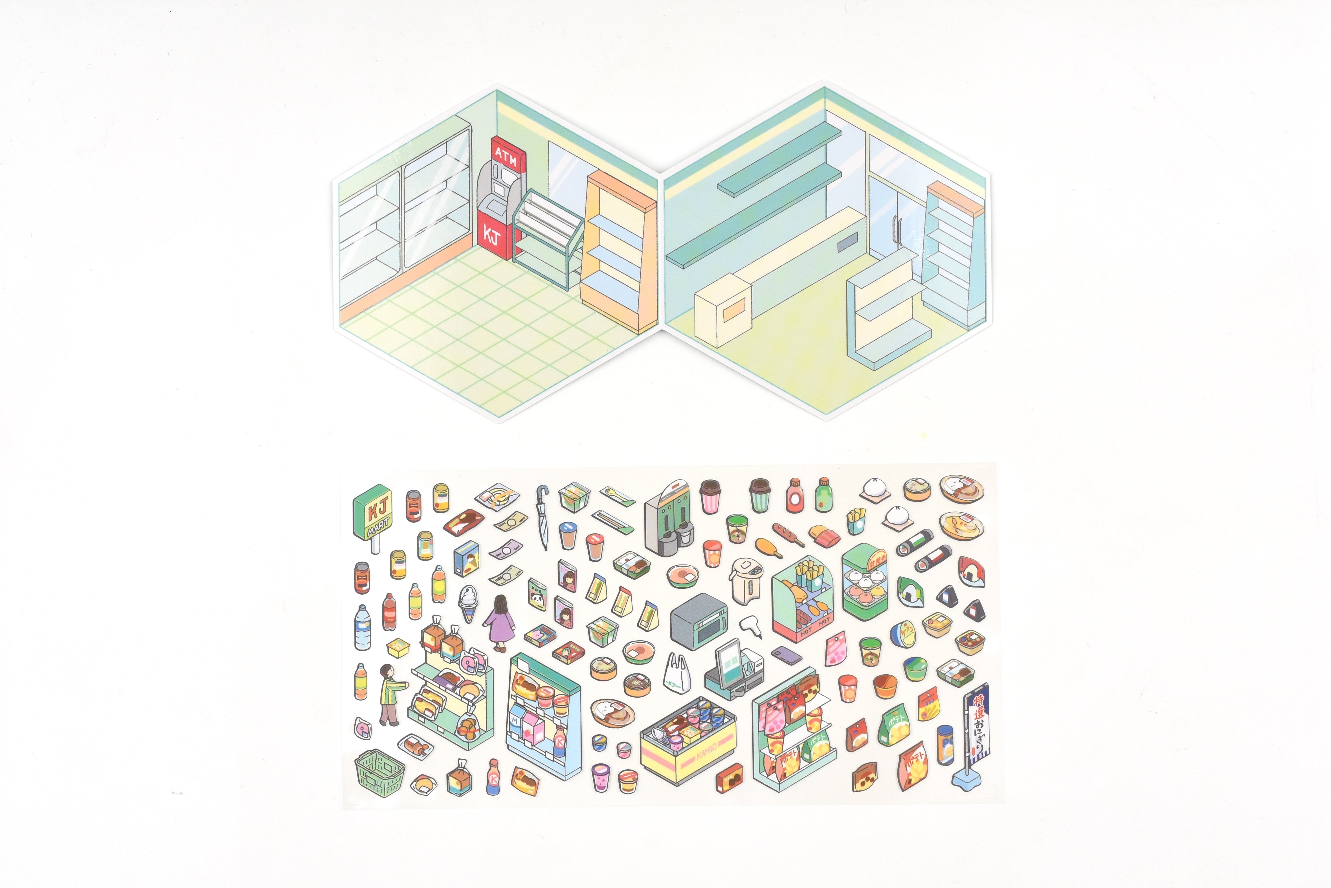 Kamio Room Decoration Sticker Sheet - Small World - Convenience Store