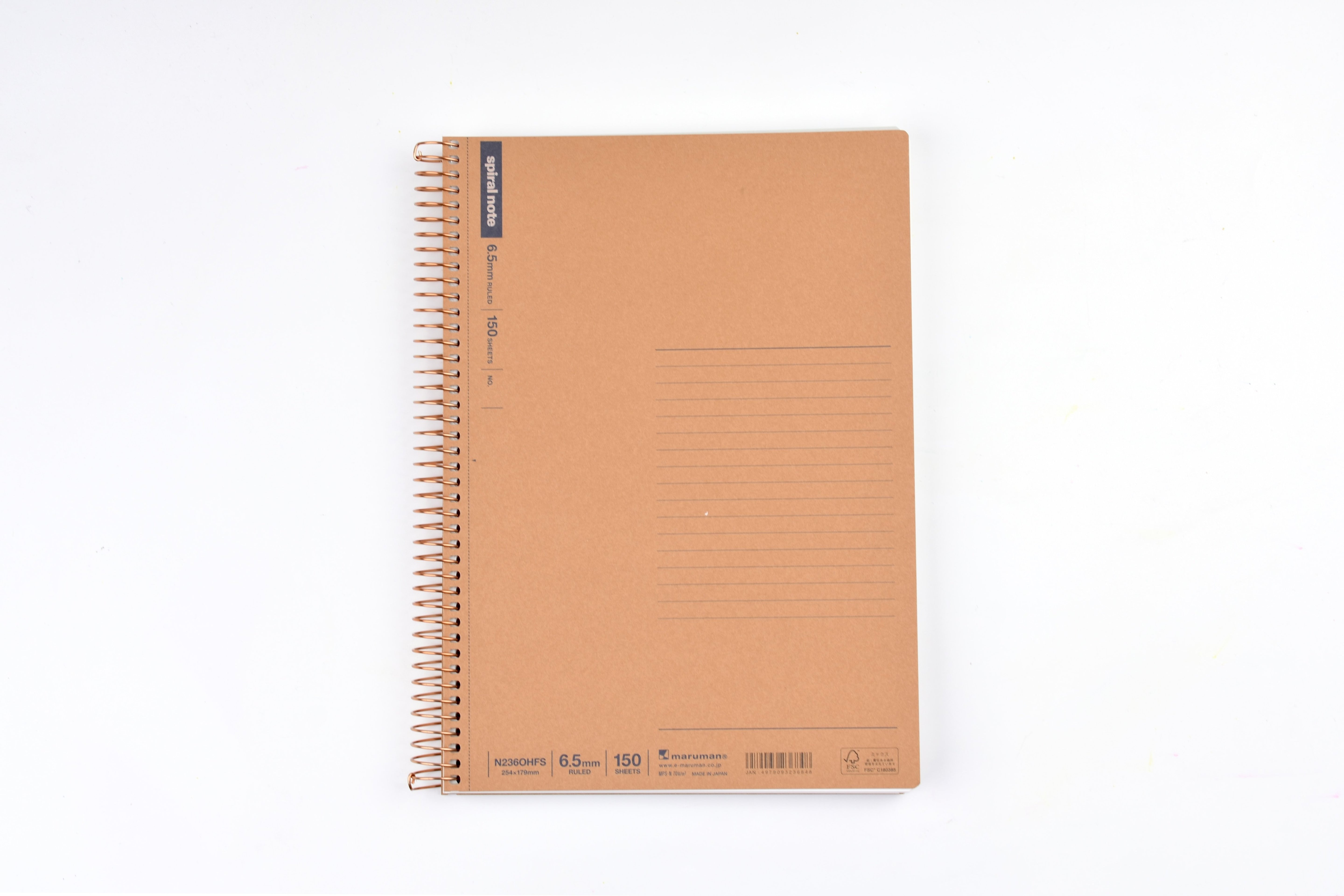 Maruman Basic Spiral Ring Notebook - B5 - Ruled  - 150 Sheets