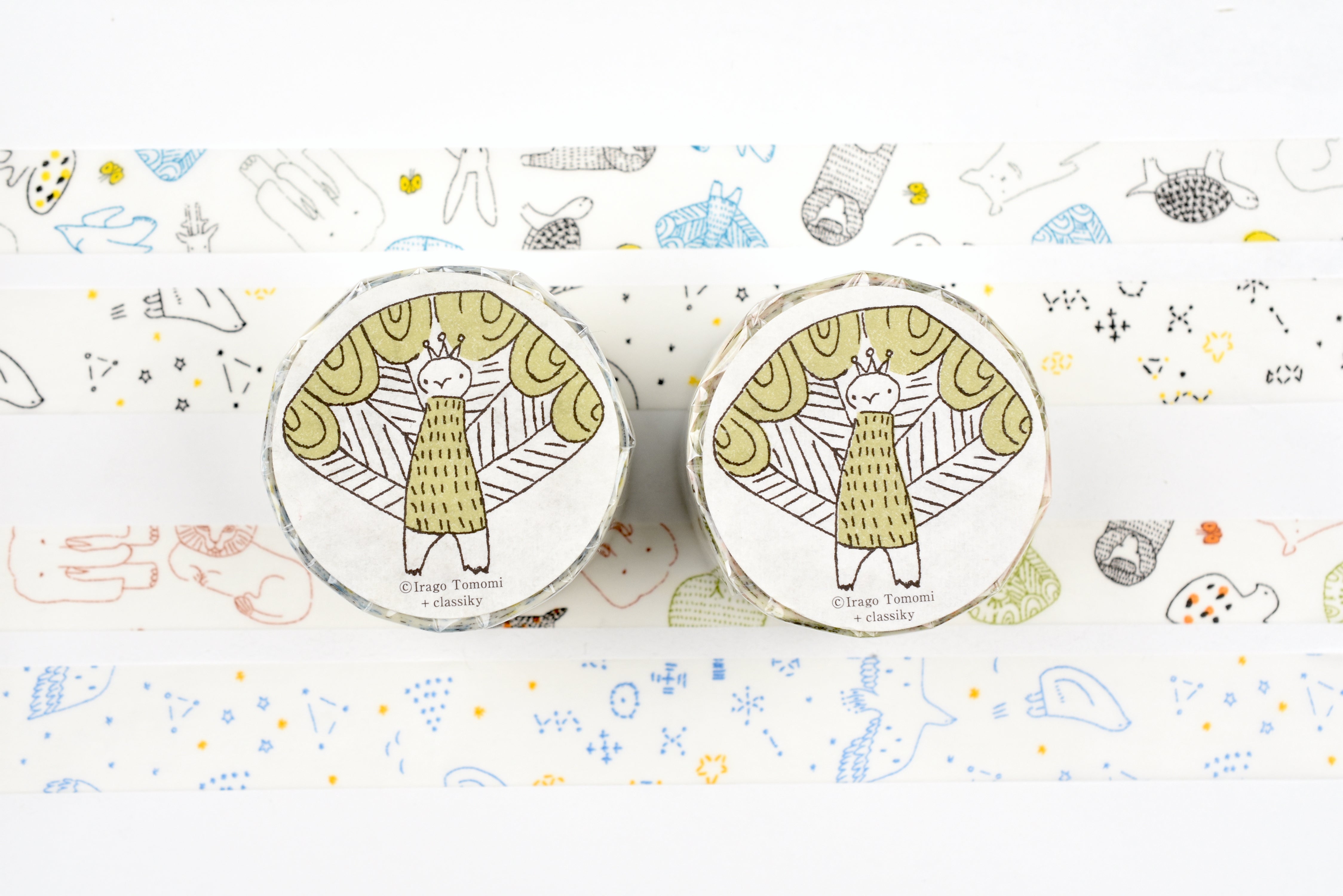 Classiky - Irago Tomomi Masking Tape - Beasts and Starlit Sky - Set of 2