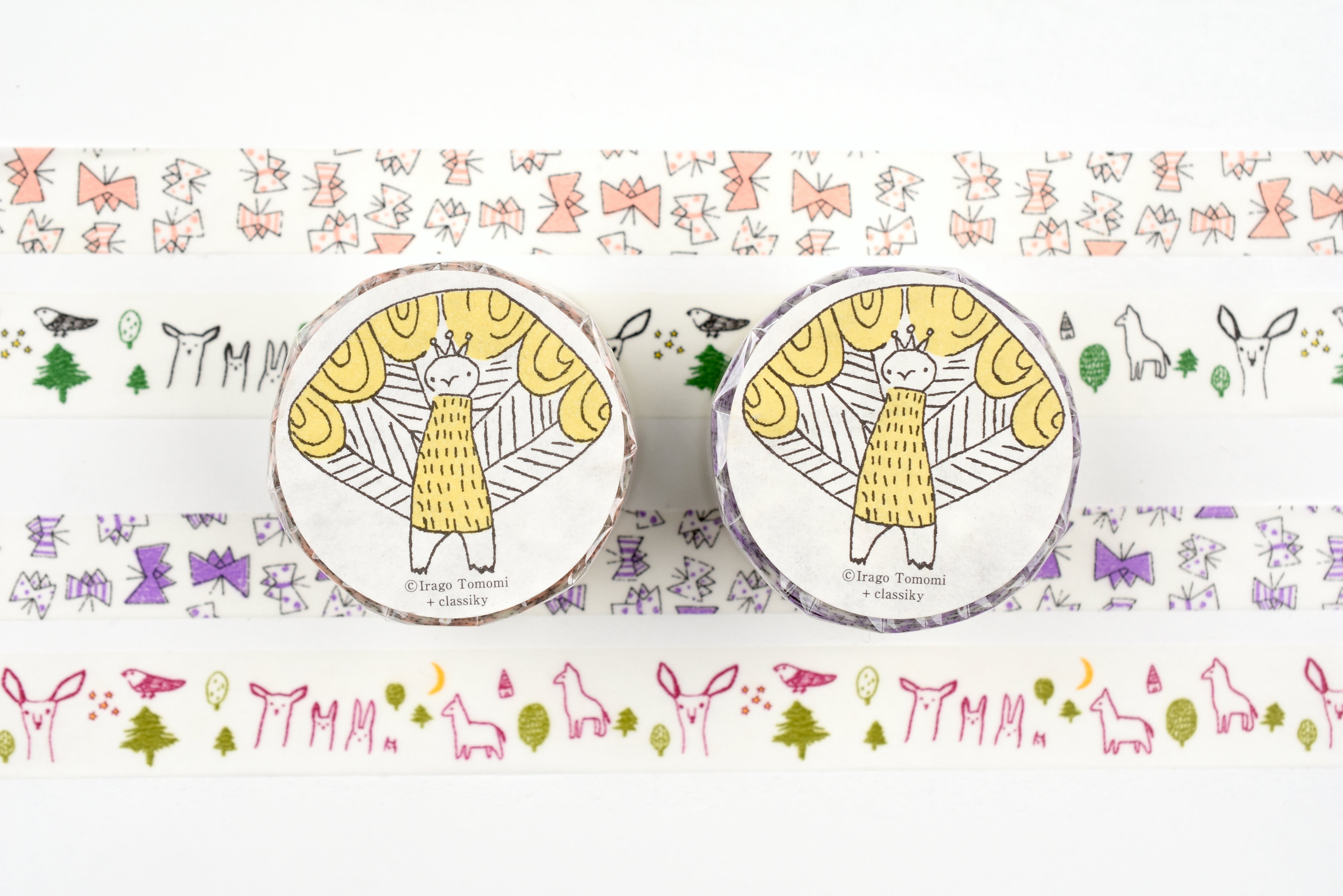 Classiky - Irago Tomomi Masking Tape - Forest and Butterfly - Set of 2