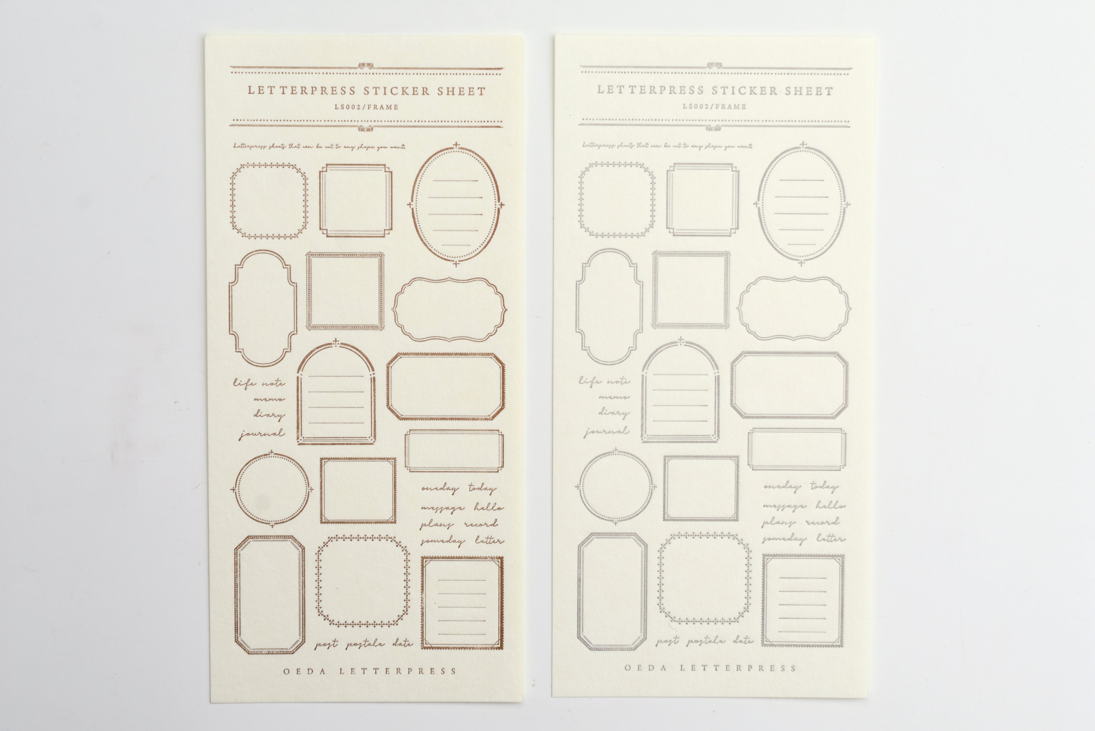 Oeda Letterpress - Sticker Sheet - Frame