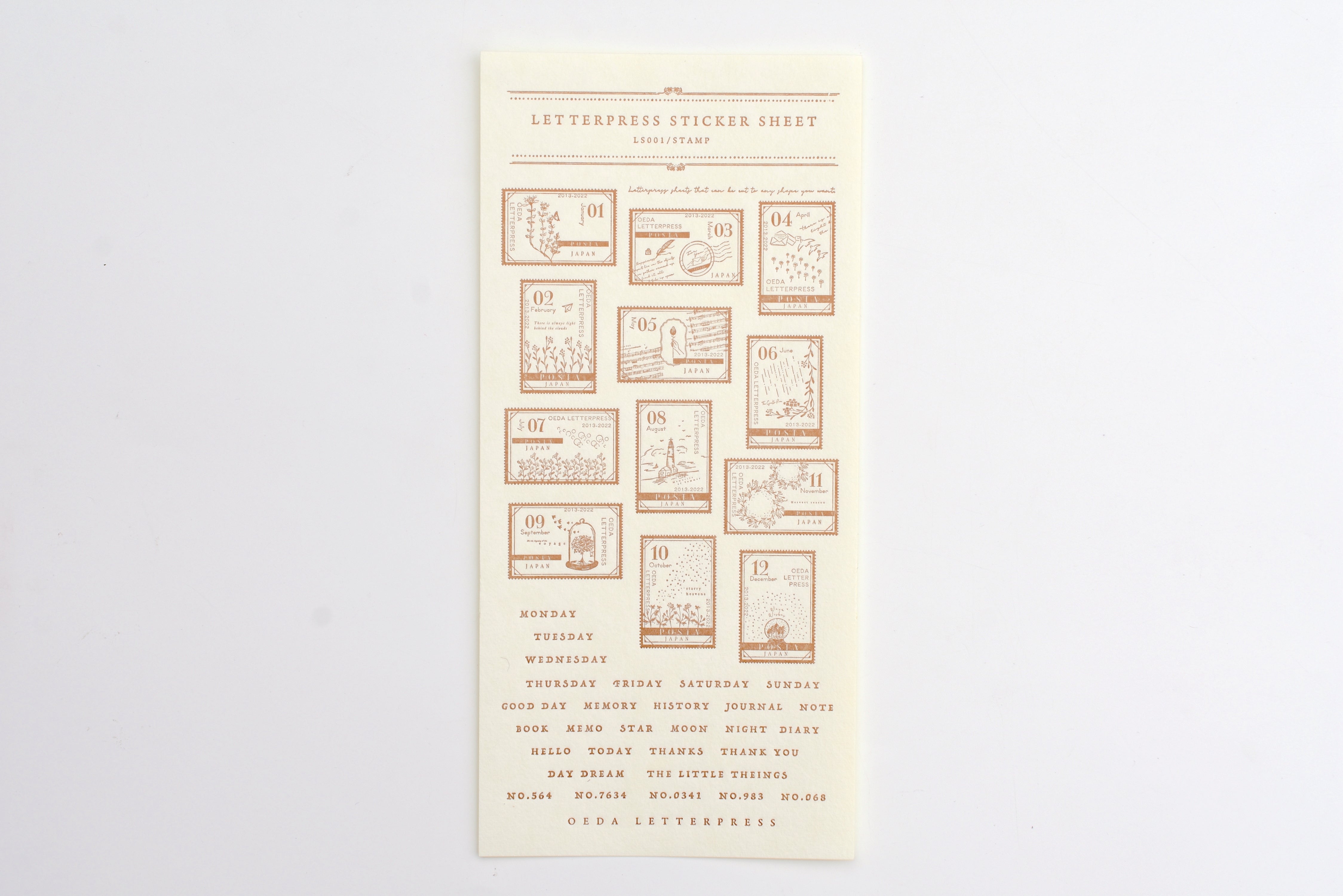 Oeda Letterpress - Sticker Sheet - Stamp