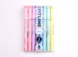 Pentel Fitline Double-Sided Highlighters - Pastels - Set of 8