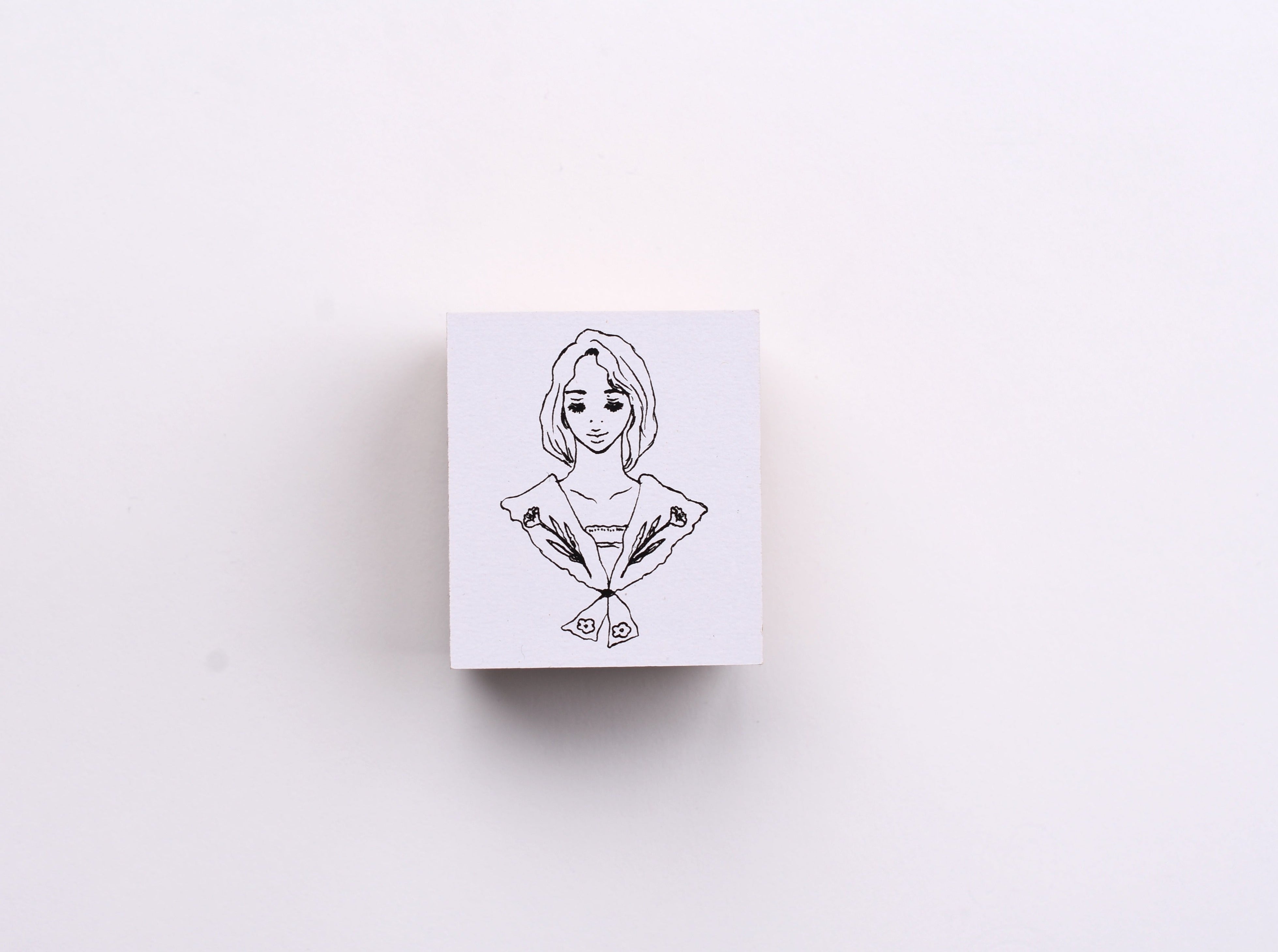 La Dolce Vita Rubber Stamp - Flower Scarf Girl