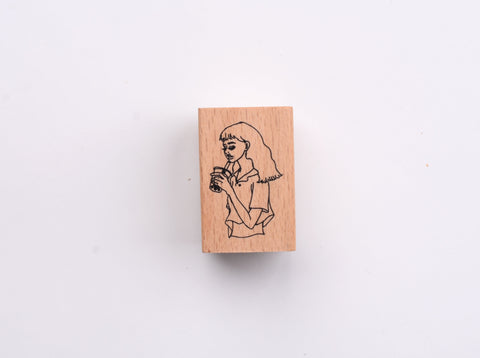 La Dolce Vita Rubber Stamp - Pearl Milk Tea Girl