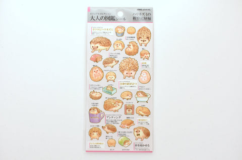 Kamio Illustrated Picture Book Stickers - Hedgehog Observation Record