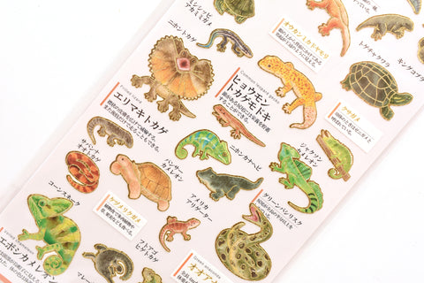 Kamio Illustrated Picture Book Stickers - Reptiles