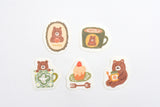 Furukawa Paper Flake Stickers - Cup and Bear