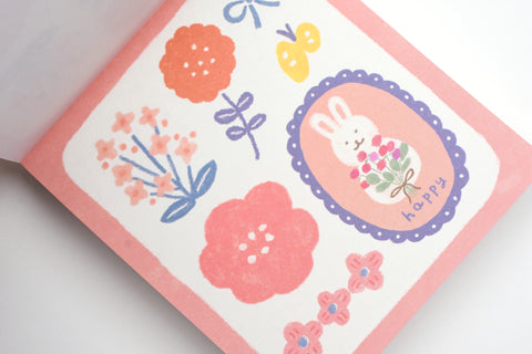 Furukawa Paper Memo Pad - Flower and Rabbit