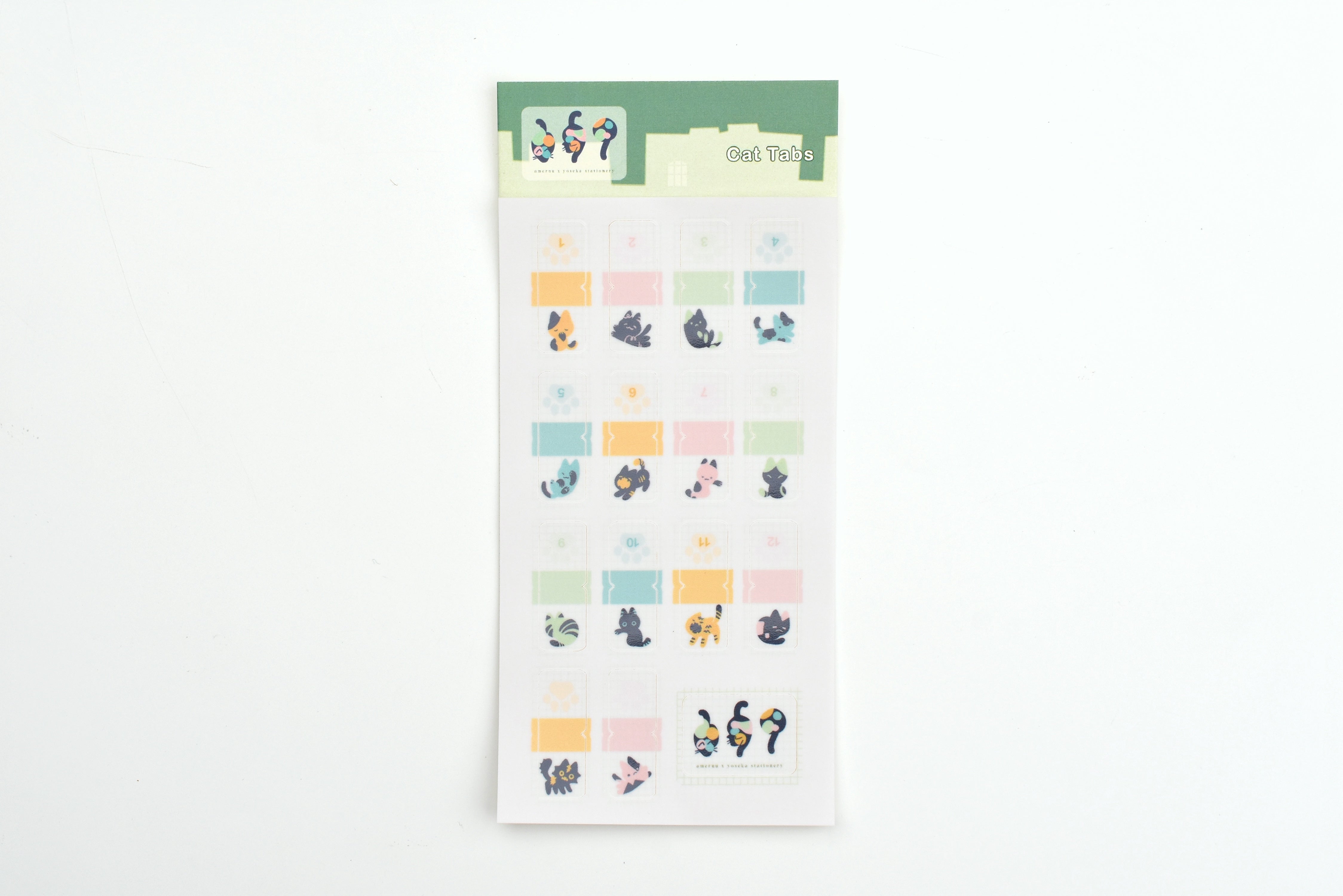 ameruu x Yoseka Stationery - Sticker Sheet - Cat Index Tabs