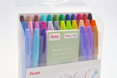 Pentel Touch Brush Sign Pen - Set of 30