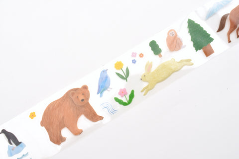 SODA Transparent Masking Tape - Assorted Stickers Roll - 30mm - Animals