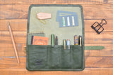 The Superior Labor Leather Roll Pen Case - Yoseka Green