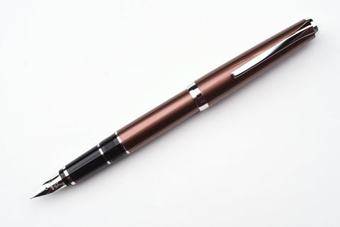 Pilot Metal Falcon Fountain Pen - Brown