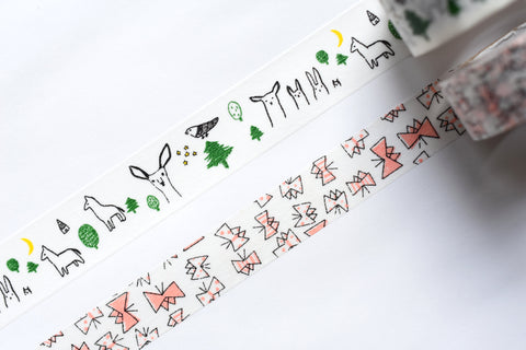 Classiky - Irago Tomomi Masking Tape - Forest and Butterfly - Set of 2