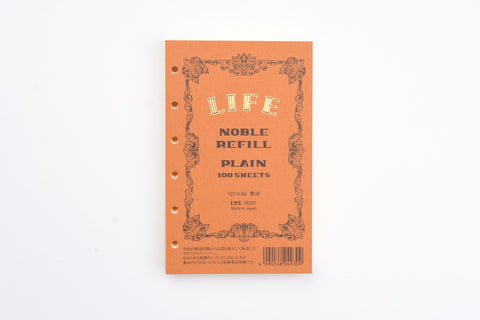 Life Noble Note - Pocket Size Ringed Refill - Plain