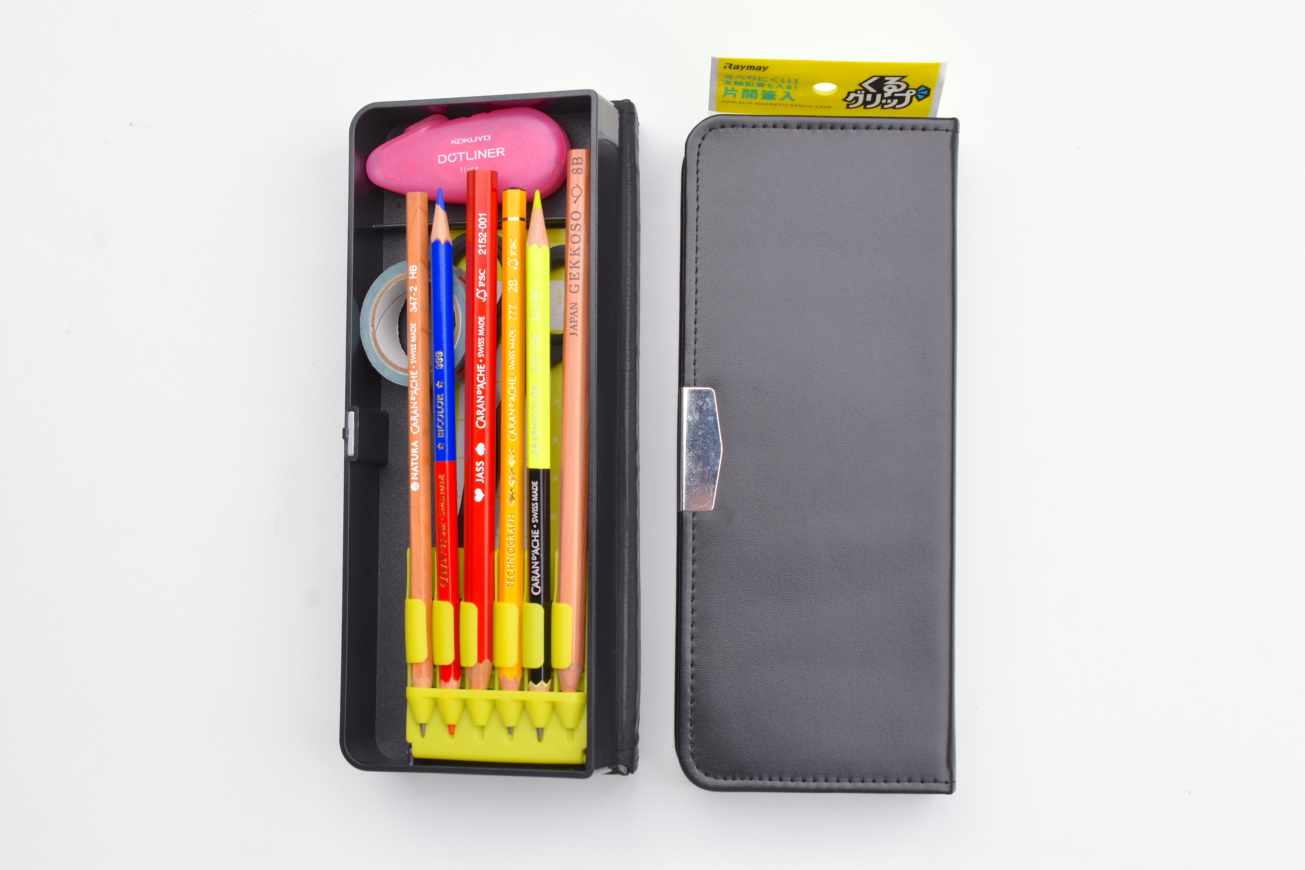 Raymay Magnetic Pencil Case - Black