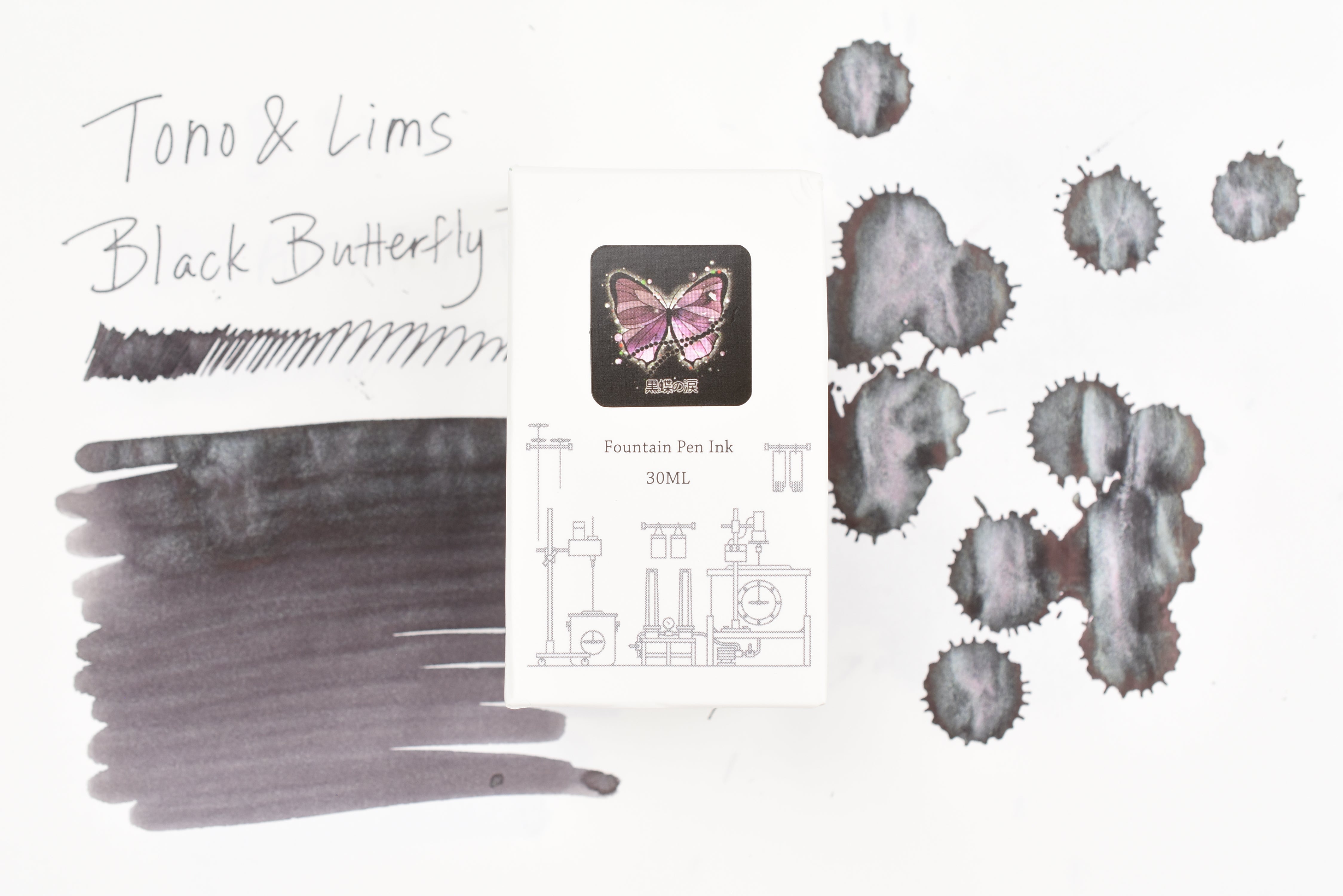 Tono & Lims Ink Bottle - Friendship - 黒蝶の涙 (Black Butterfly Tears) - 30ml