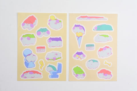 LAZI SOOZ Round Boi Popi Sticker Sheets