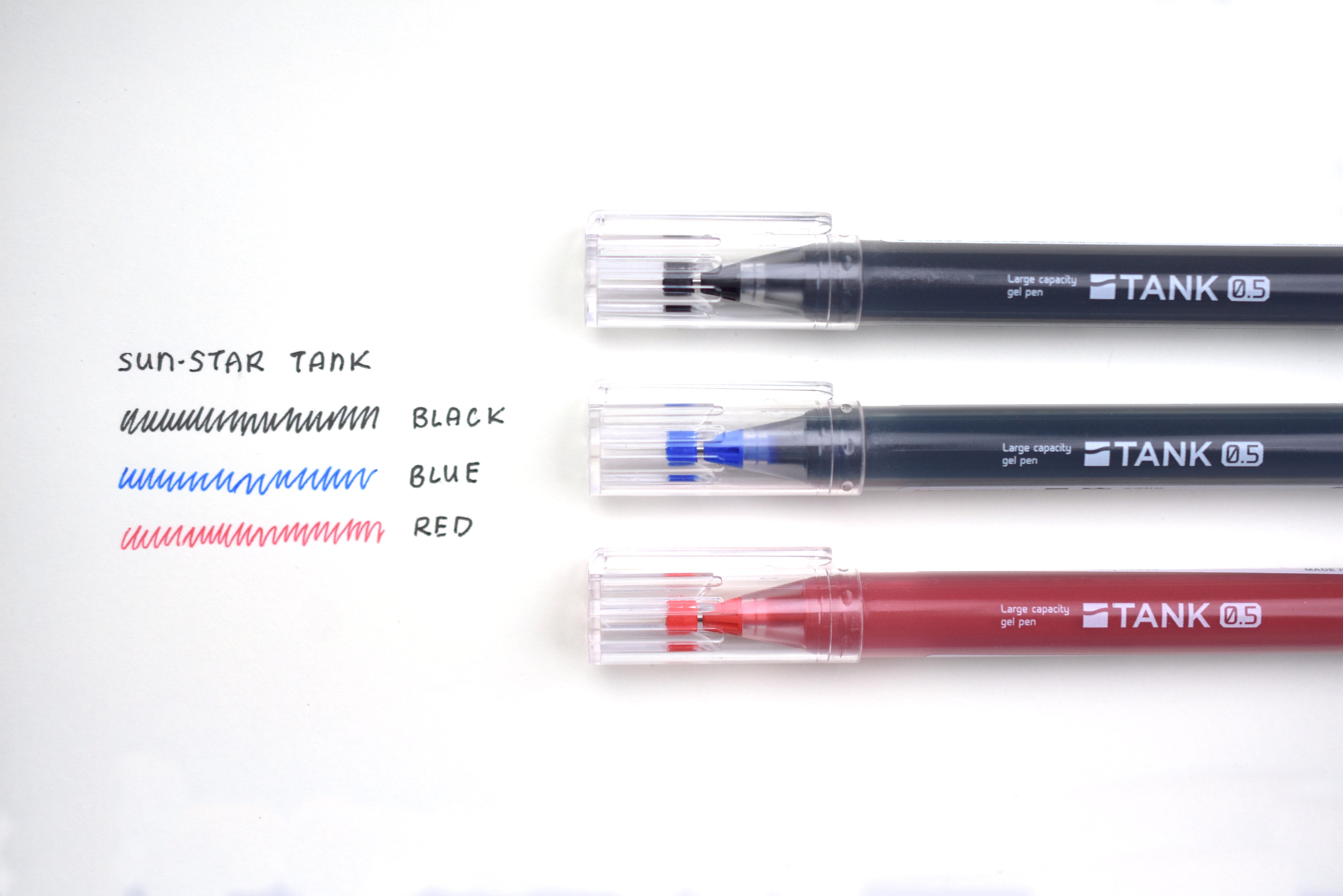 Sun-Star TANK Large Capacity Gel Pen - 3 Color Set