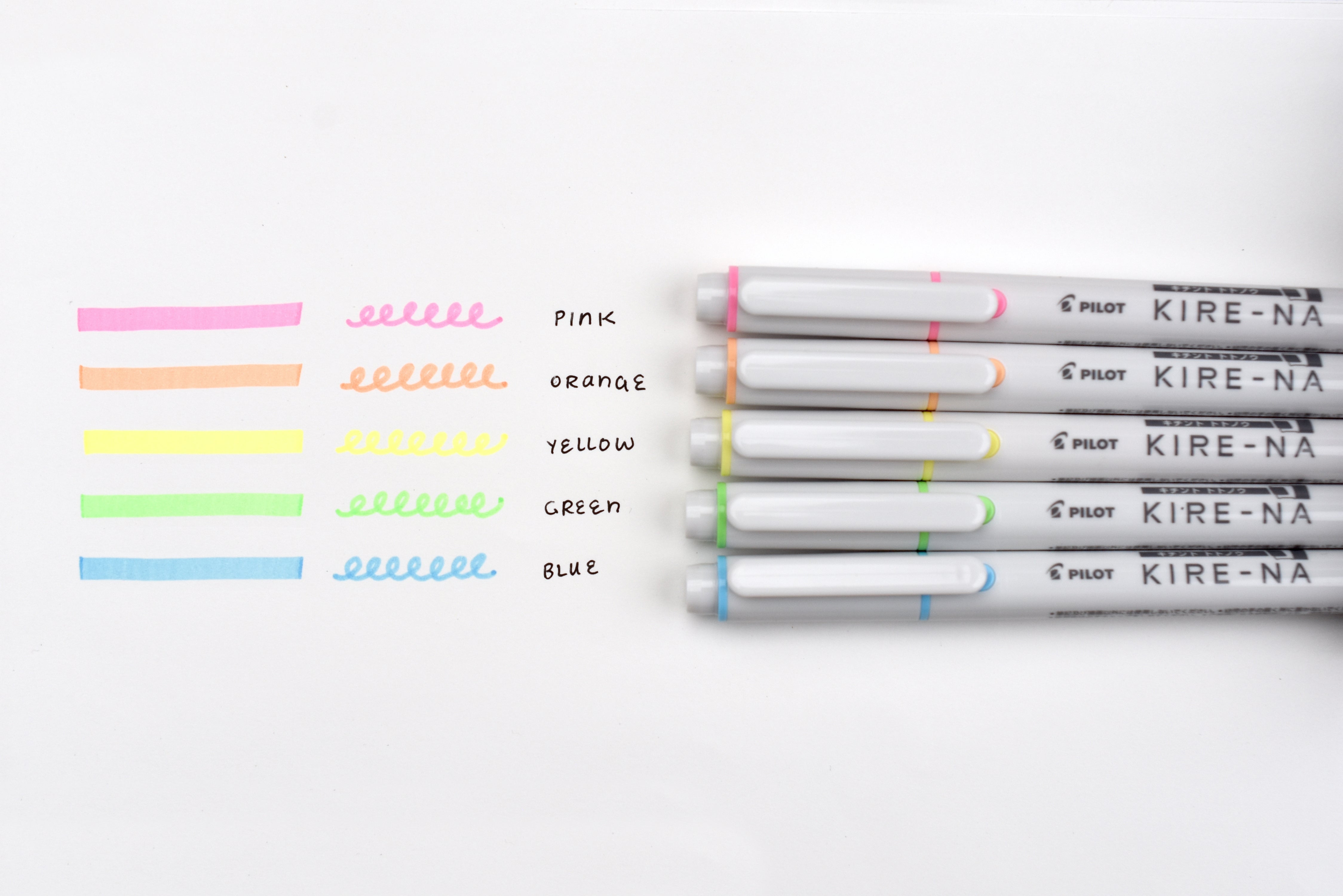 Pilot Kire-Na Dual Tip Highlighter - Basic Colors