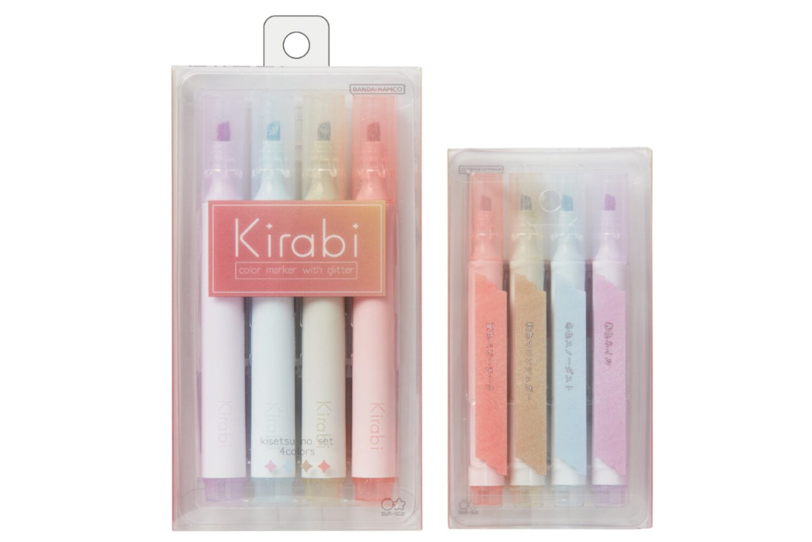 Sun-Star Kirabi Glitter Highlighter Marker Set of 4 - Seasonal Color Set